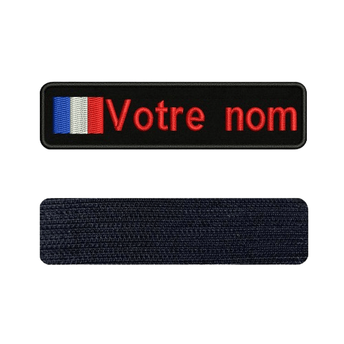 Red velcro personalized military patch