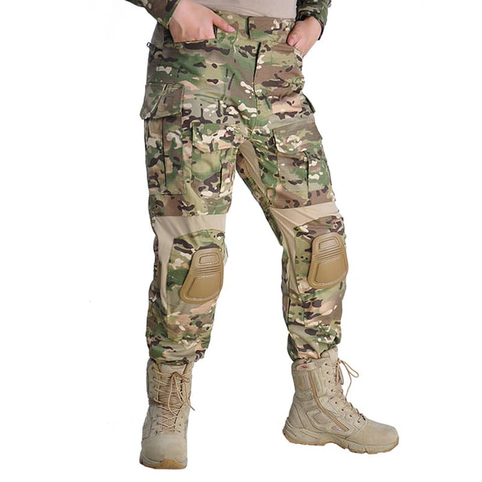 Multicam mesh worn by a French soldier