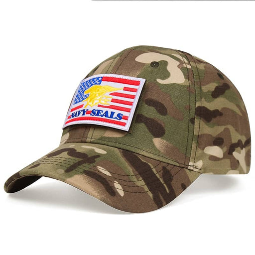 Gorra militar americana con parche de bandera