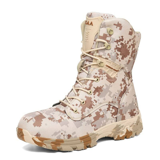 Zapato militar desierto arena vista frontal