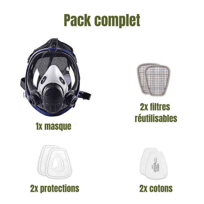 Pack completo de máscara antigás integral
