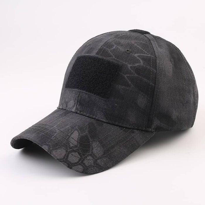 Cappello militare mimetico in pitone nero